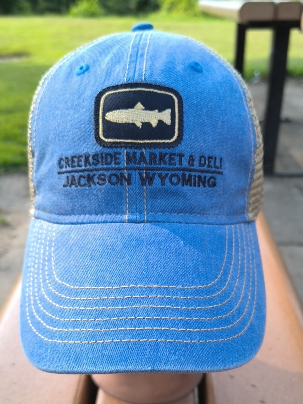 Creekside Market & Deli Jackson Wyoming Embroided Logo Trucker Snapbk Hat Cap